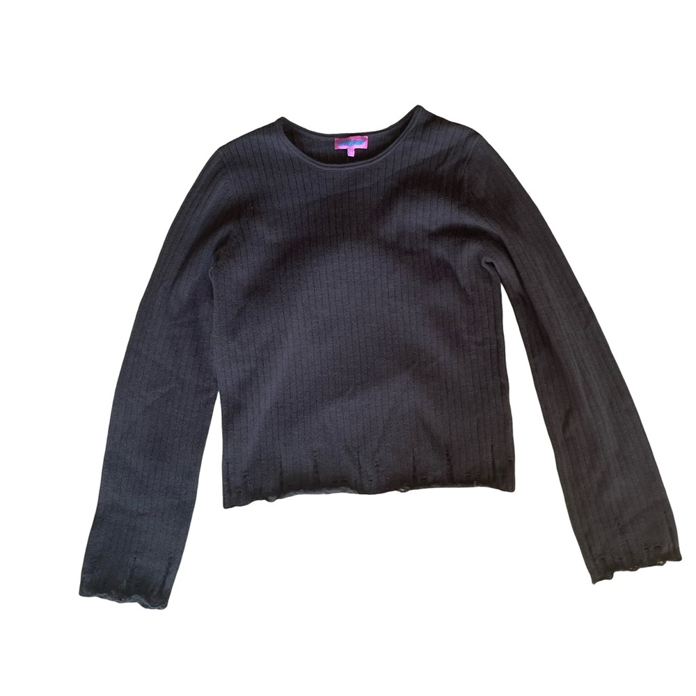 Edikted Distressed Ribbed Knit Sweater